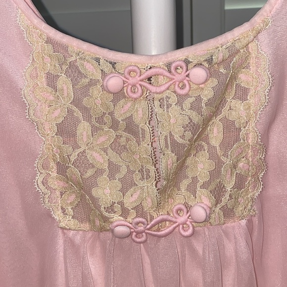 VAL MODE VINTAGE PEIGNOIR SET SOFT PINK SMALL - Picture 5 of 17
